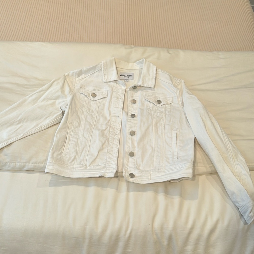 Velvet Heart Denim | White Jean Jacket